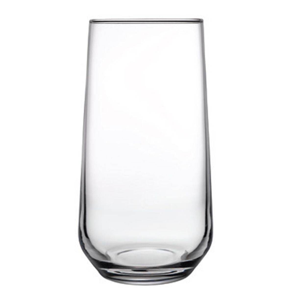 Transparant Allegra longdrinkglas van 47 cl in glas met strak vooraanzicht en rechte cilindervorm.