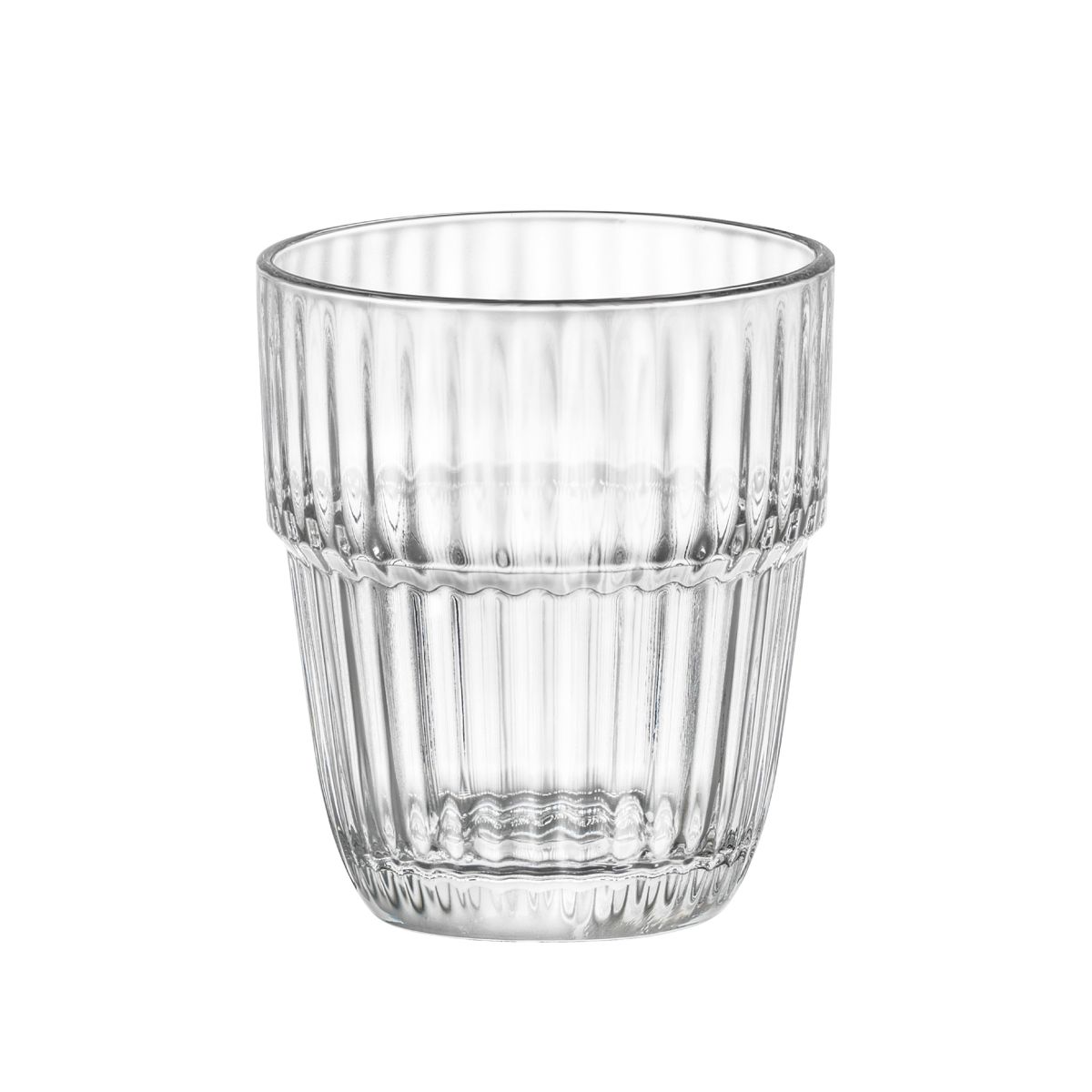 Transparant Barshine Tumbler glas van 21 cl in vooraanzicht met cilindrische vorm en glad oppervlak.