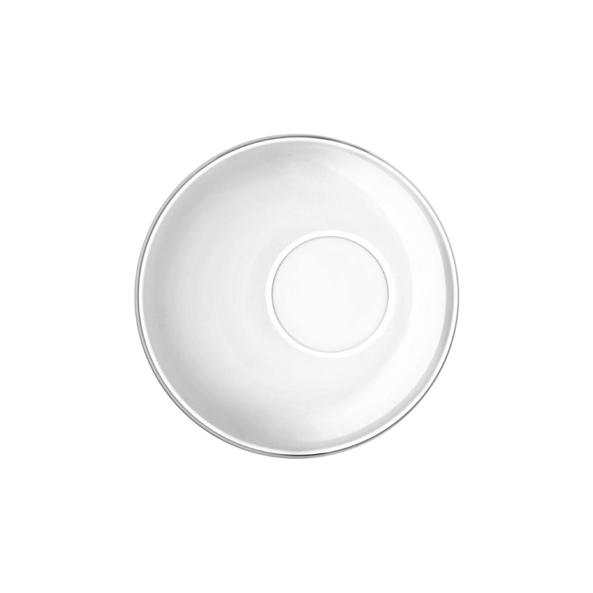 Transparante Easy Bar espresso schotel van 14 cm in glas met rond vooraanzicht en glad oppervlak.