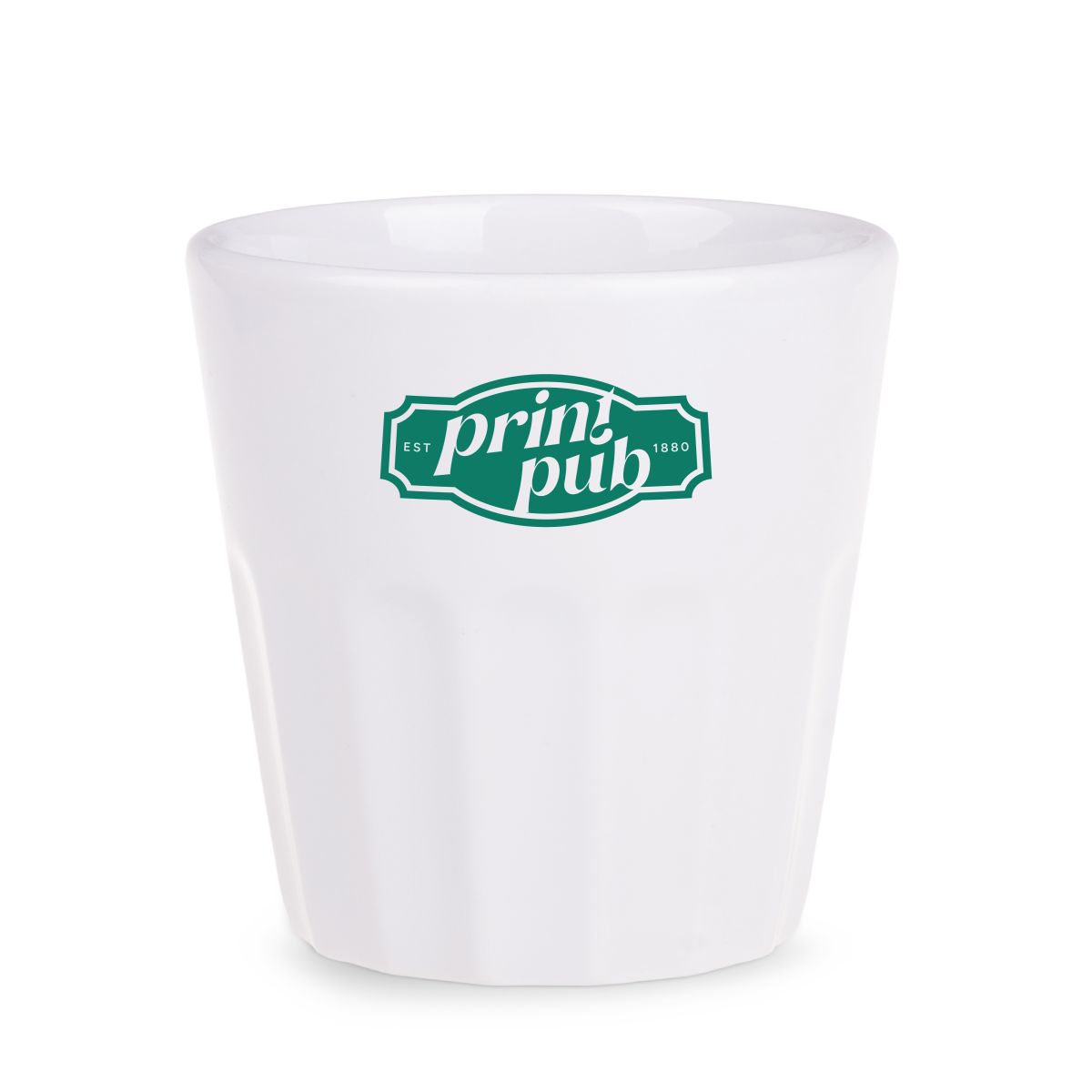 Noble beker 26 cl. porselein met PrintPub logo in 1 kleur op het vooraanzicht.