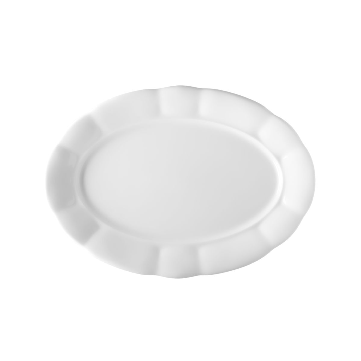 Vooraanzicht van schaal Bernice 26 cm in wit porselein met ronde vorm en glad oppervlak.