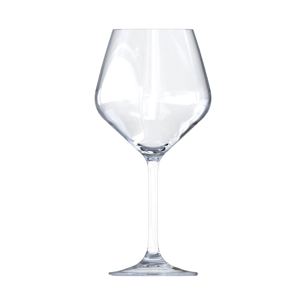 Heldere vooraanzichtfoto van het Arome wijn 50 cl. glas met smalle kelk en transparant glaswerk. Heldere vooraanzichtfoto van het Arome wijn 50 cl. glas met smalle kelk en transparant glaswerk.