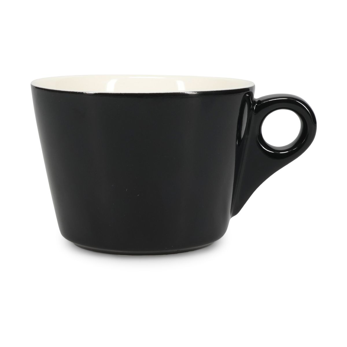 Porseleinen Baristo Latte Kop van 28 cl in frontaal aanzicht met gladde, cilindervormige vorm.