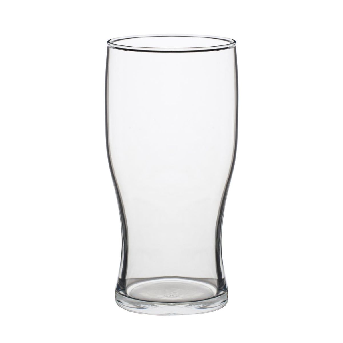 Vooraanzicht van stapelbaar bierglas Tulip 28 cl van helder glas, rechtopstaand zonder inhoud of logo.