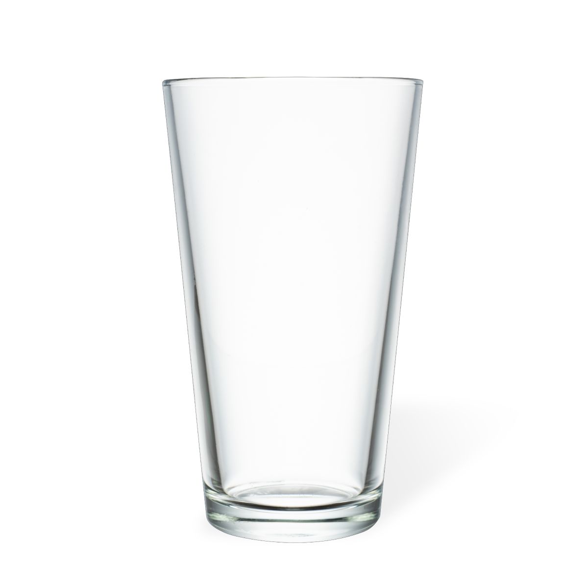 Bierglas Vaasje 34 cl. in vooraanzicht, gemaakt van transparant glas met klassieke rechte vorm.