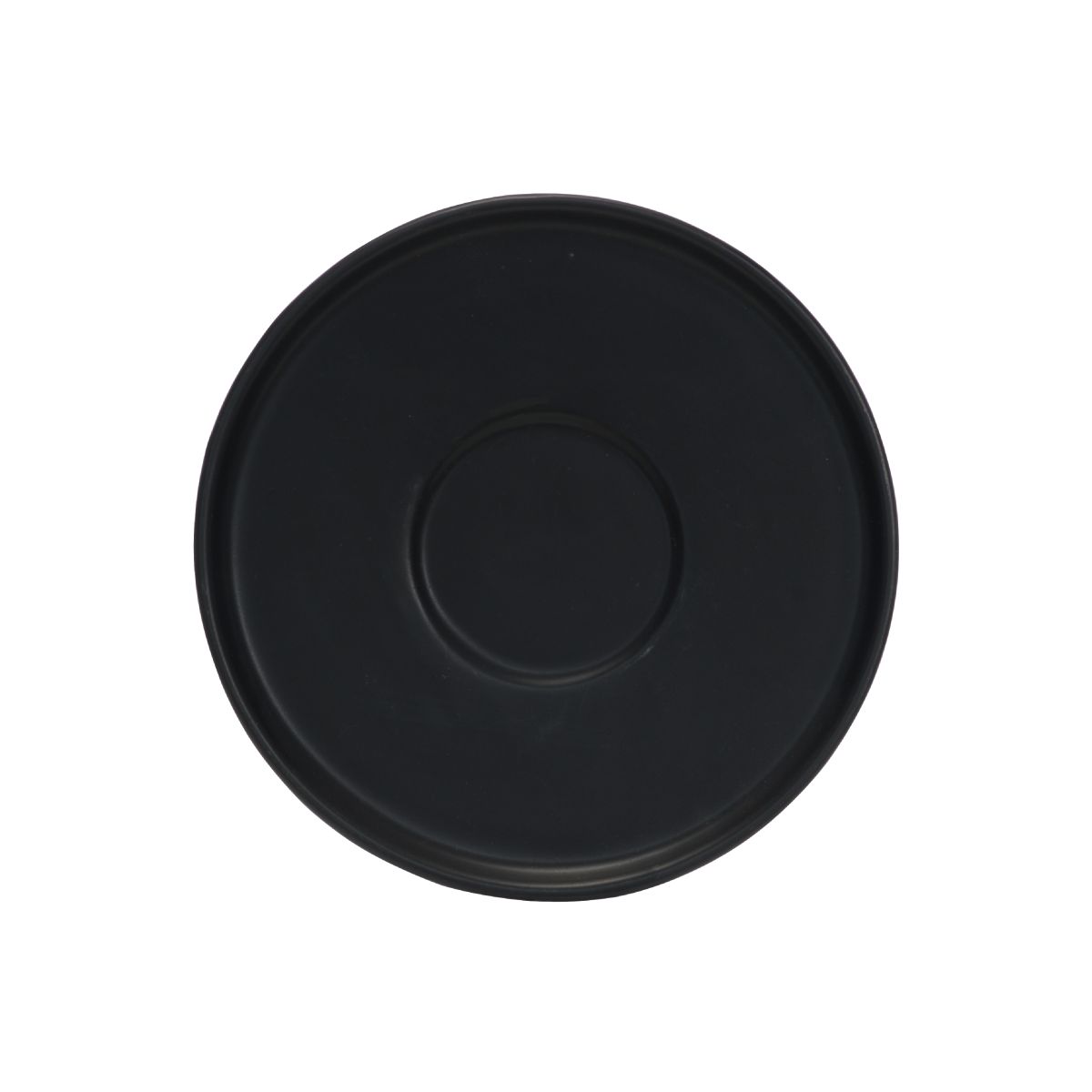 Vooraanzicht van de Blackwell koffieschotel van 15 cm, gemaakt van porselein met een ronde vorm en glad oppervlak.