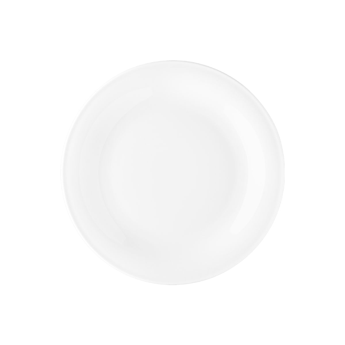 Bord Coup plat 17 cm wit porselein, vooraanzicht zonder bedrukking