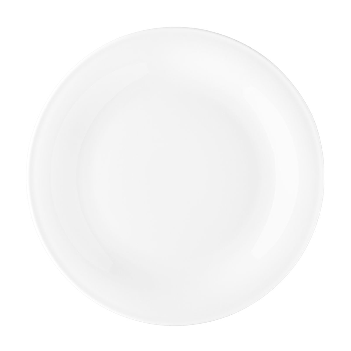 Bord Coup plat 26 cm wit porselein, vooraanzicht zonder bedrukking