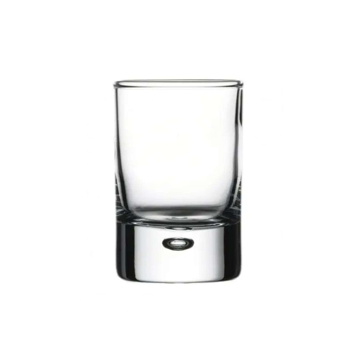 Vooraanzicht van Centra Shot 6,3 cl glas met helder design en compact formaat voor sterke dranken.