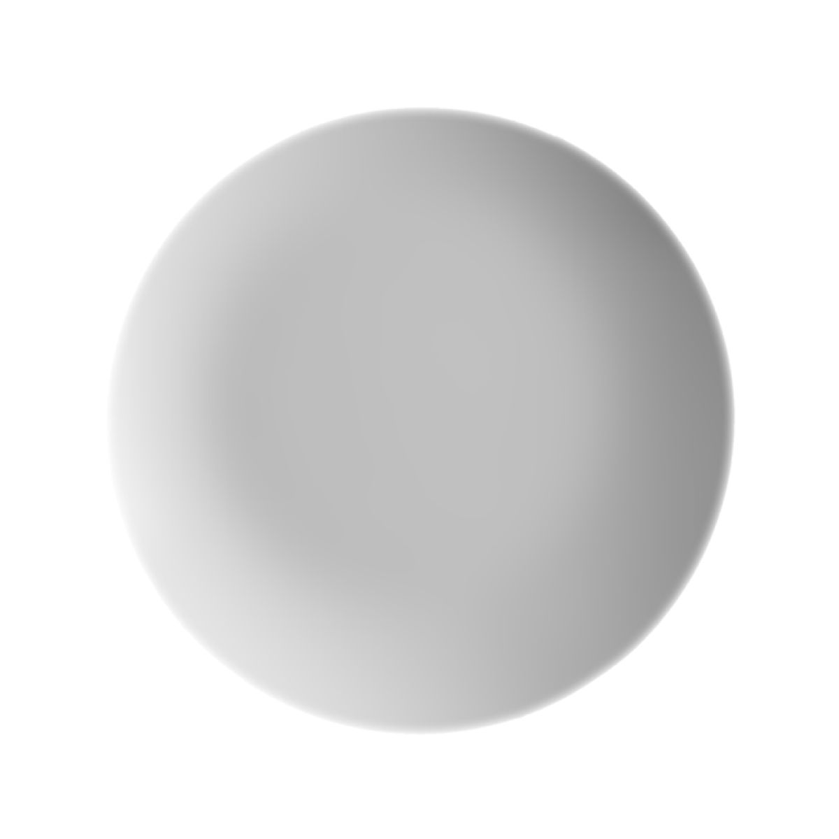 Vooraanzicht van coupe bord Isabelle van 21 cm in wit porselein, met gladde afwerking.