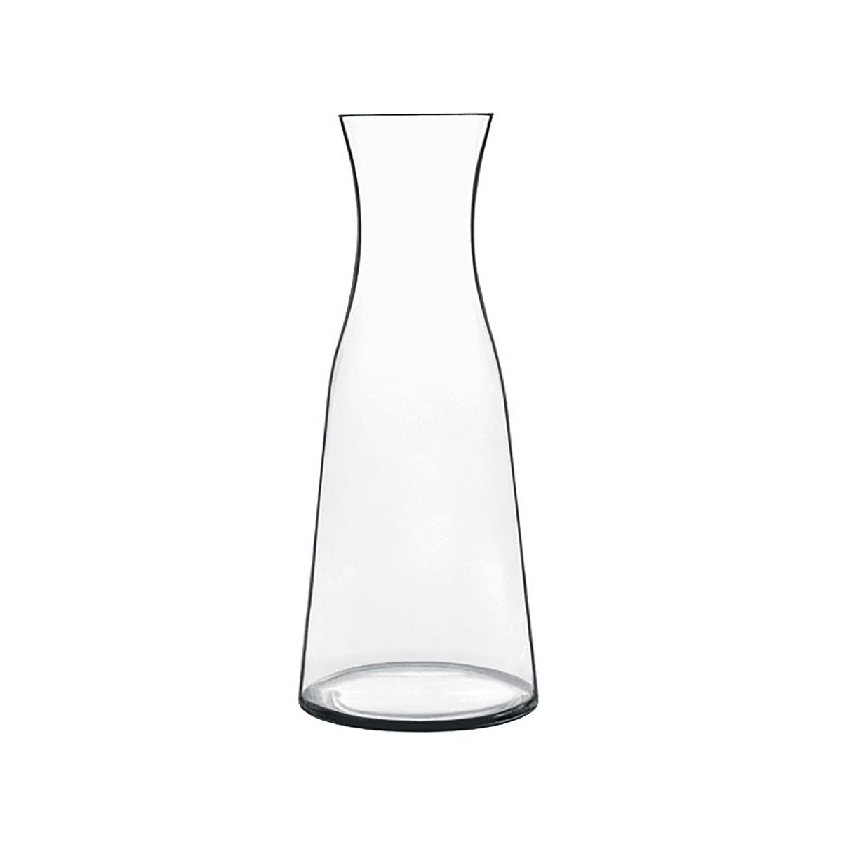 Glazen karaf Atelier 0,5 liter in frontaal aanzicht met rechte vorm en smalle halsopening.
