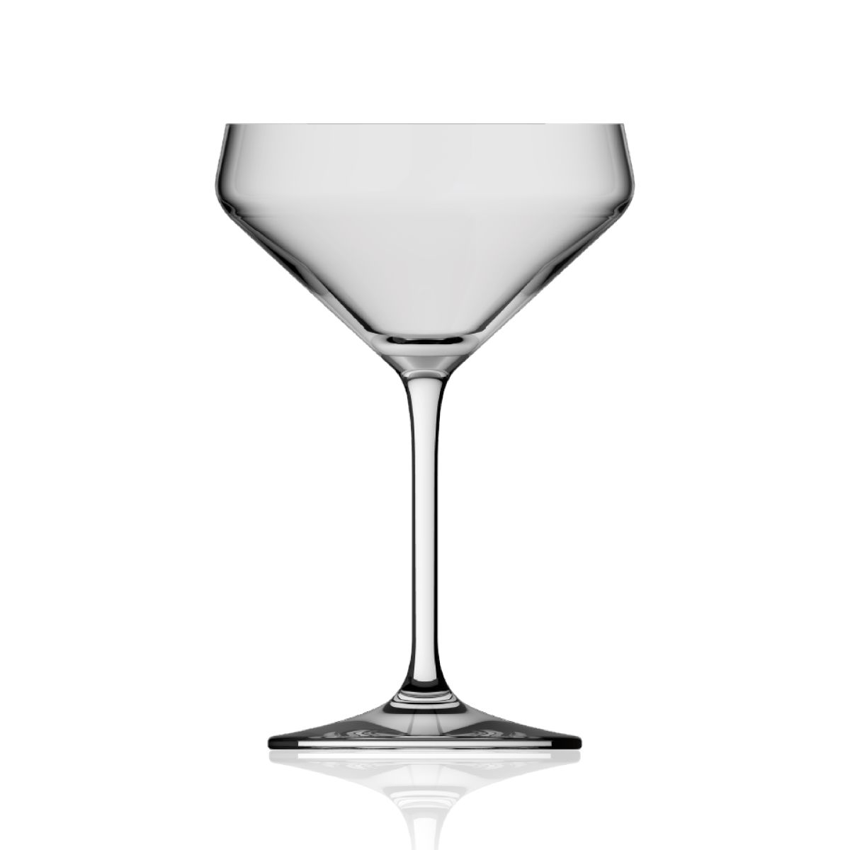 Vooraanzicht van Melody coupeglas 31 cl. van helder glas met elegante, klassieke coupevorm.
