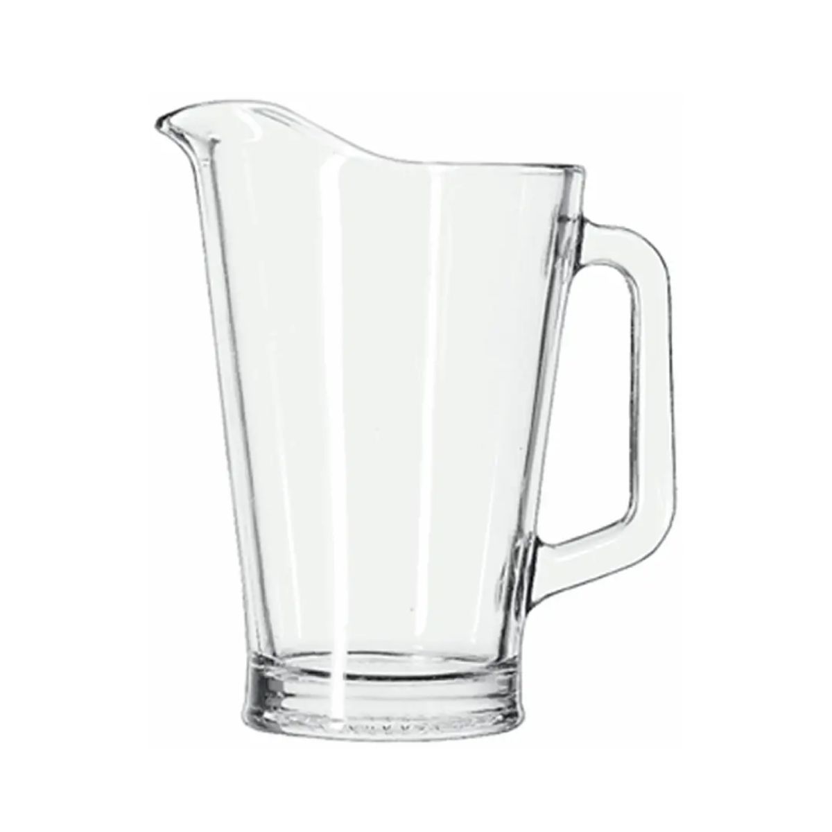 Pitcher van 1 liter uit de Libbey-serie in helder glas, recht van voren weergegeven. Pitcher van 1 liter uit de Libbey-serie in helder glas, recht van voren weergegeven.