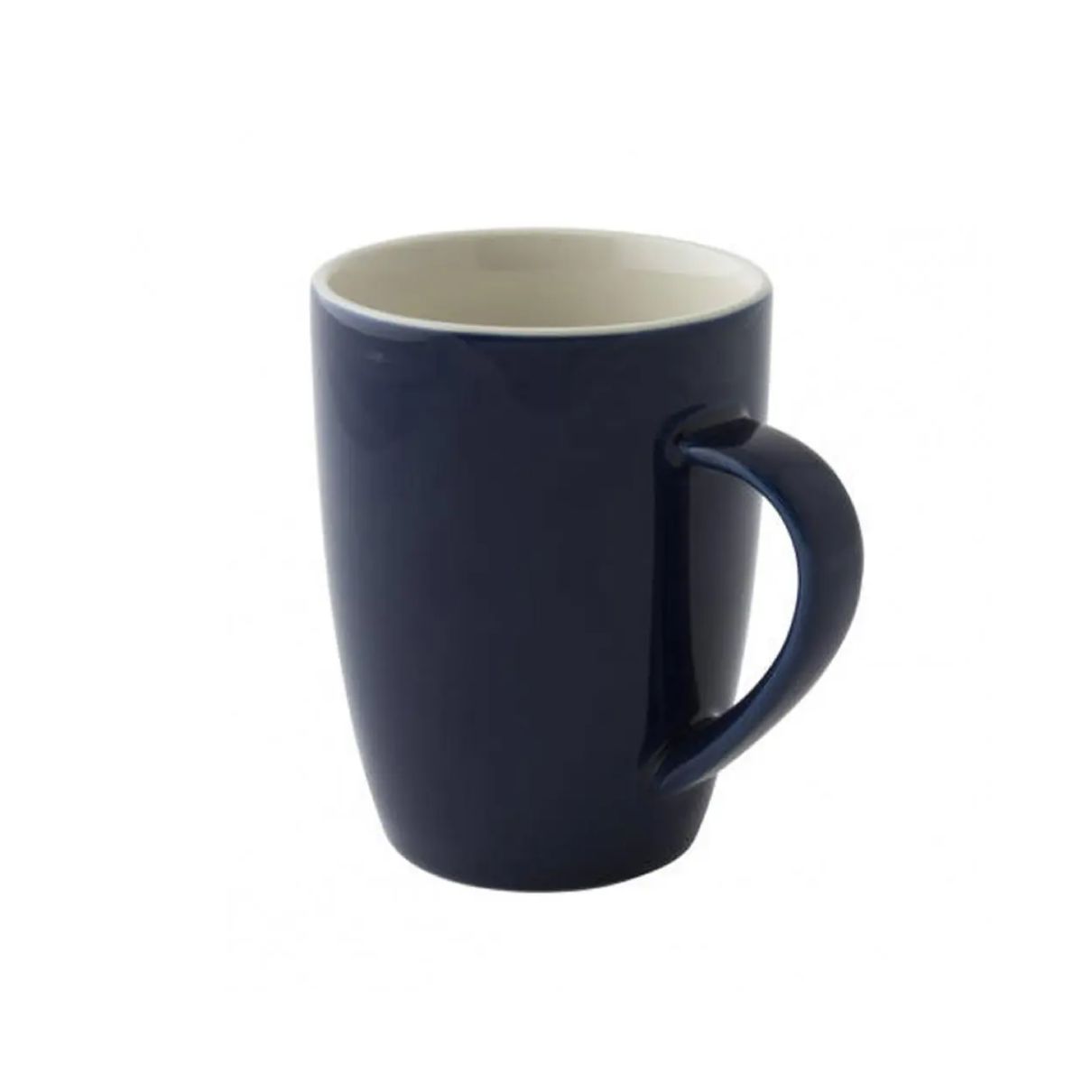 Robusta mok 18 cl. porselein in vooraanzicht, glad blauw oppervlak en rechte cilindervorm.