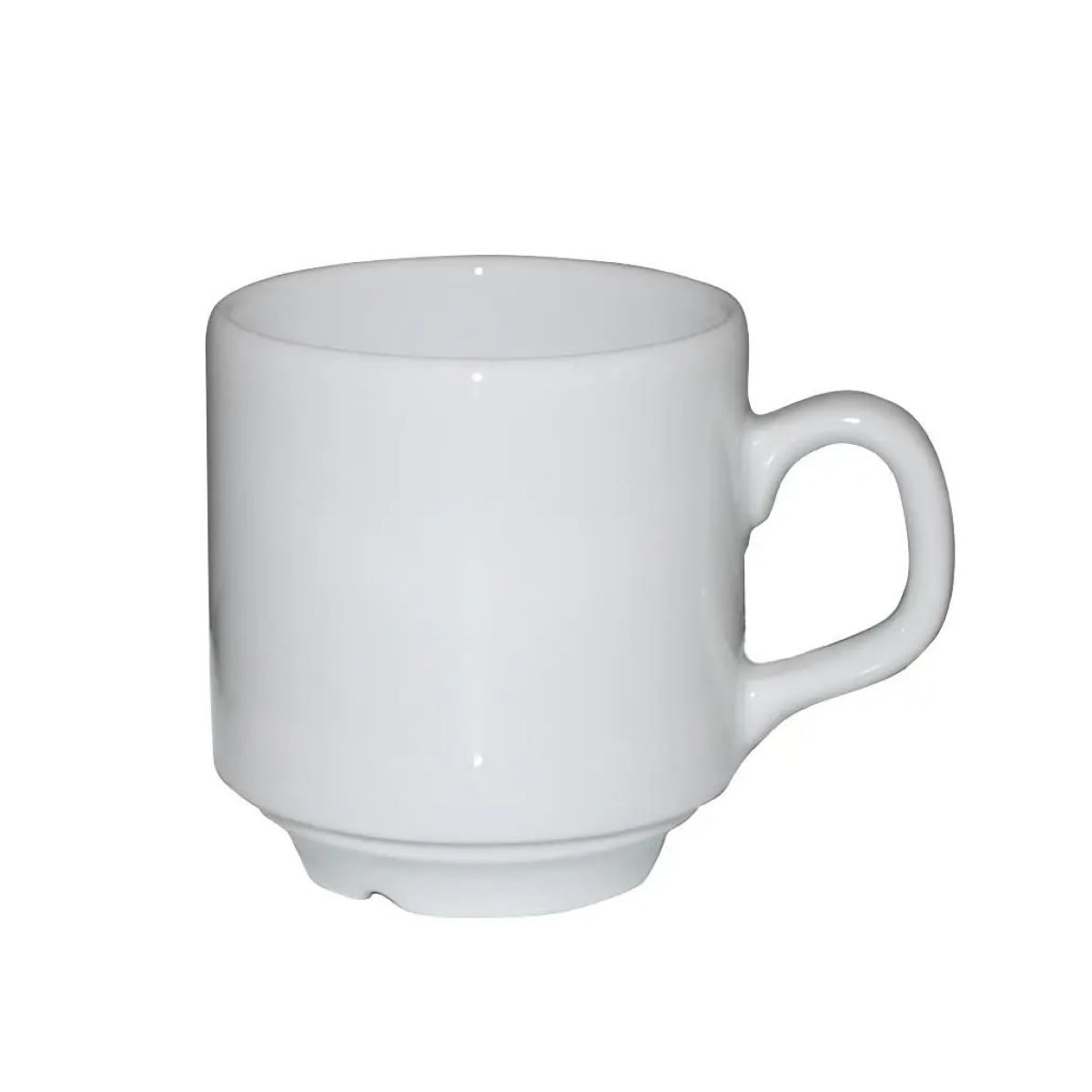 Sara Koffie Kop wit 14 cl. in vooraanzicht met ronde vorm en oor aan de zijkant. Sara Koffie Kop wit 14 cl. in vooraanzicht met ronde vorm en oor aan de zijkant.