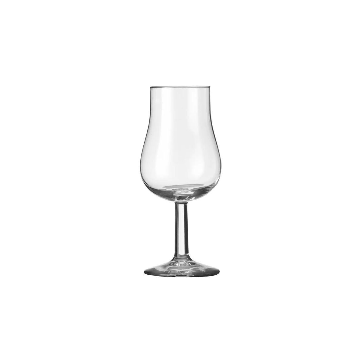 Vooraanzicht van helder tasting glass van 13 cl gemaakt van transparant glas. Vooraanzicht van helder tasting glass van 13 cl gemaakt van transparant glas.