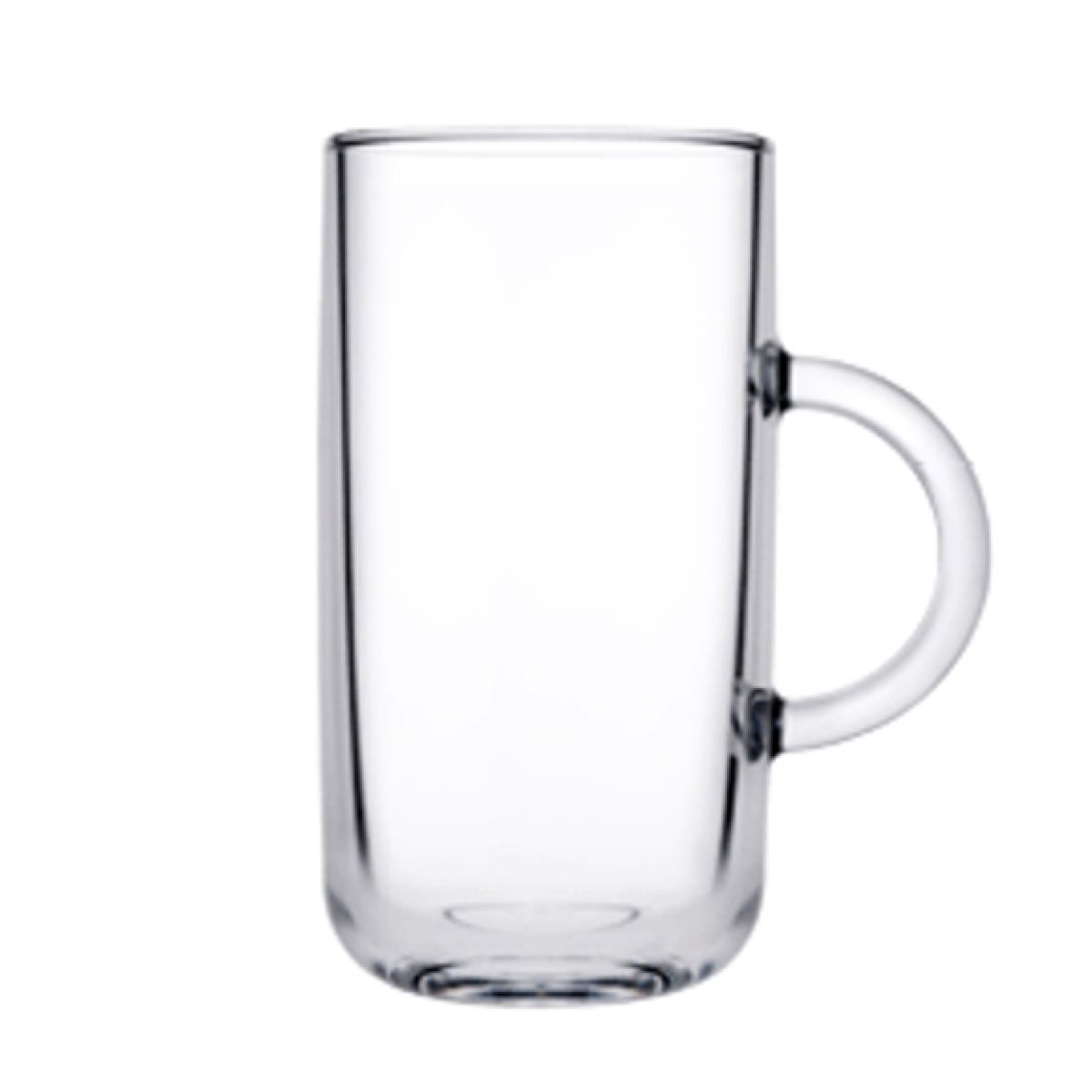 Vooraanzicht van theeglas Iconic 27 cl. in transparant glas met rechte, gladde wand. Vooraanzicht van theeglas Iconic 27 cl. in transparant glas met rechte, gladde wand.