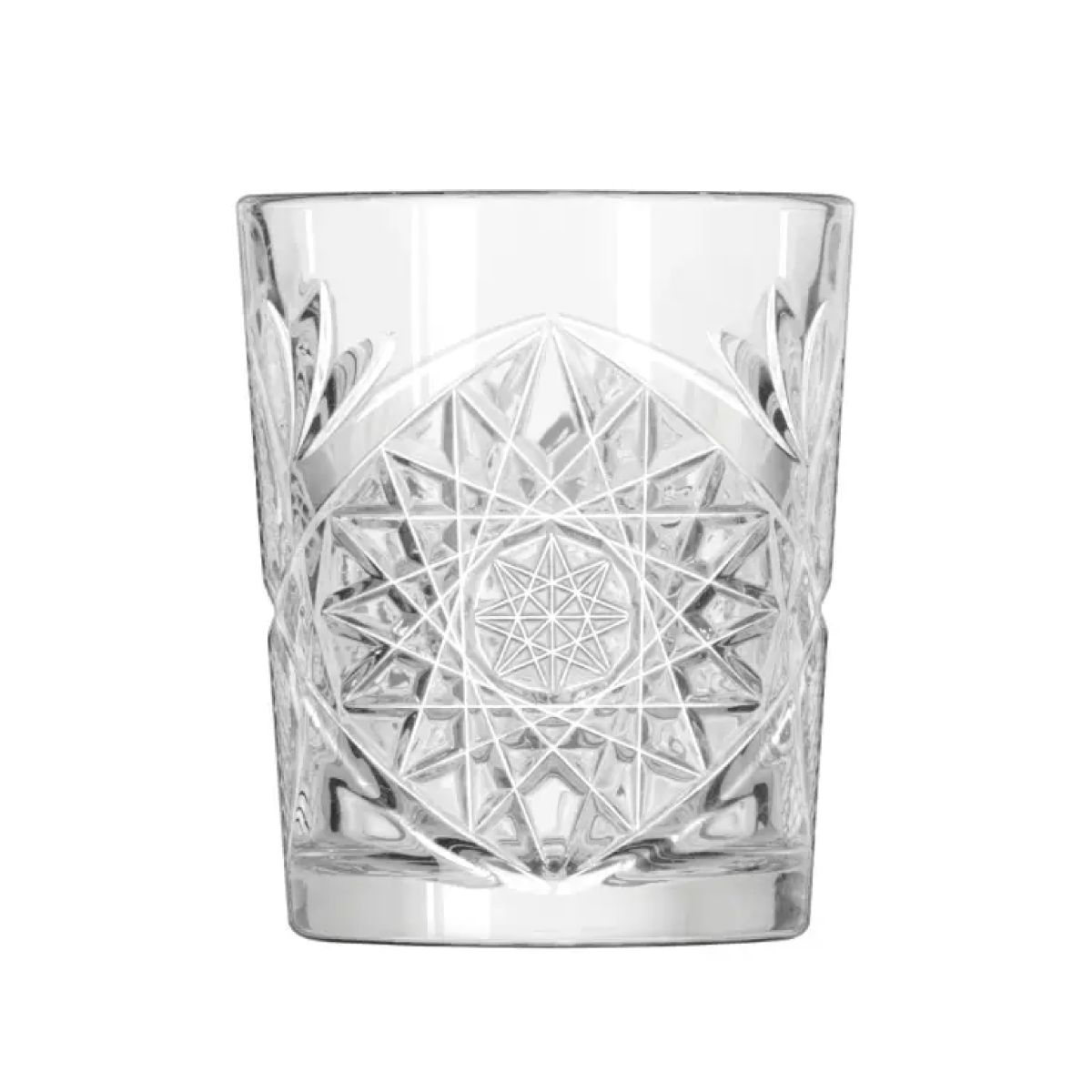 Transparant Tumbler Onis Hobstar 35 cl glas met geslepen sterpatroon, vooraanzicht zonder bedrukking