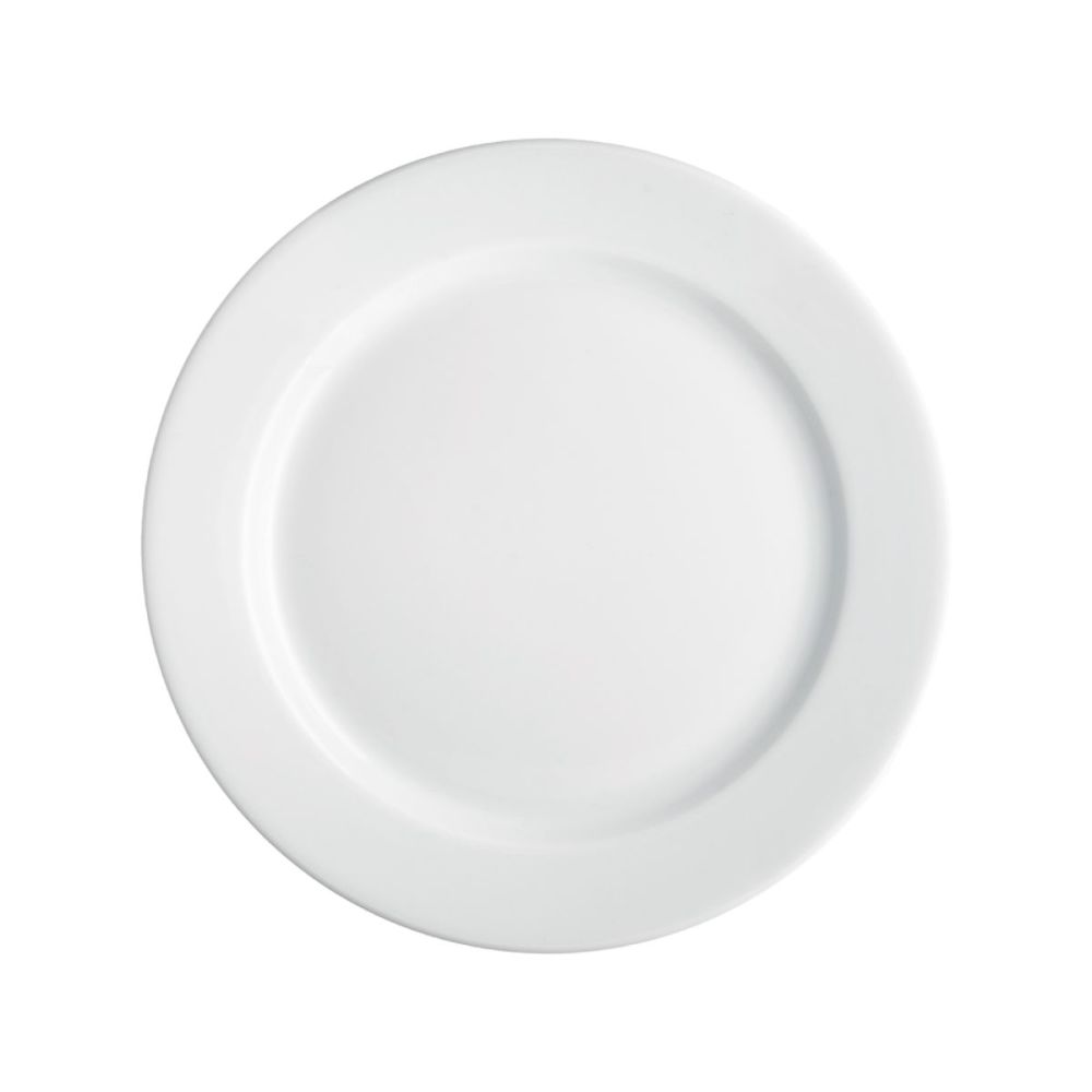 Bord brede rand wit 21 cm.