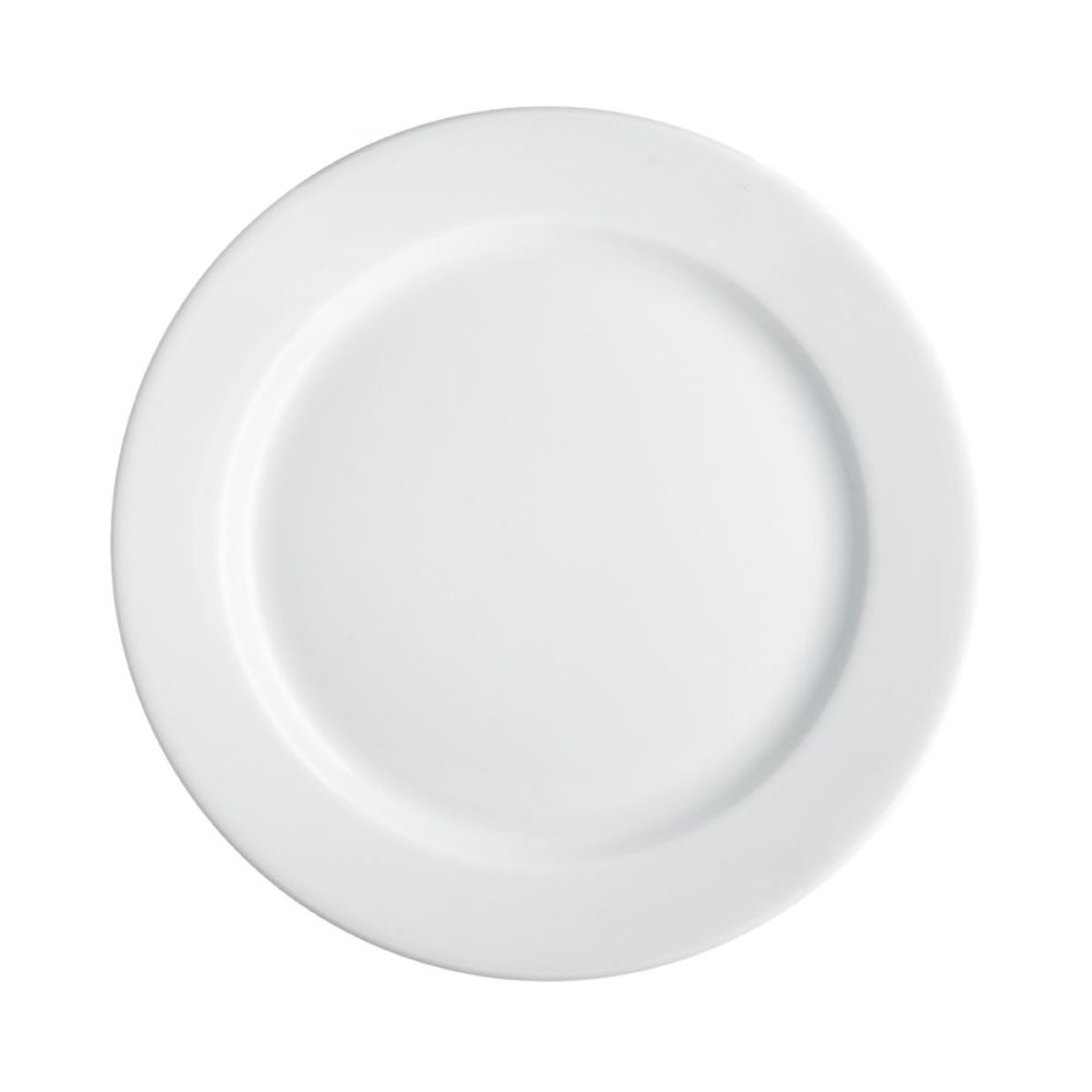Bord brede rand wit 24 cm.
