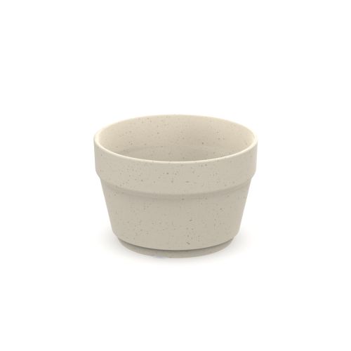 Beige Plastic cup with 100 ml capacity and option to print