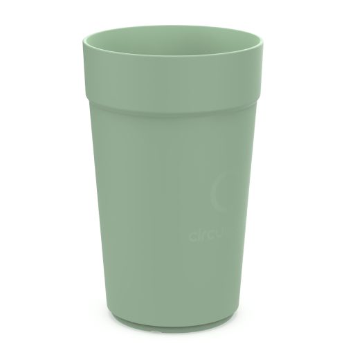 Green plastic mug with 100ml capacity and printing