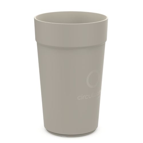 Brown plastic mug with 100ml capacity and printing