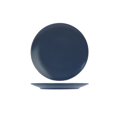 Blauw bord met een diameter van 20 cm