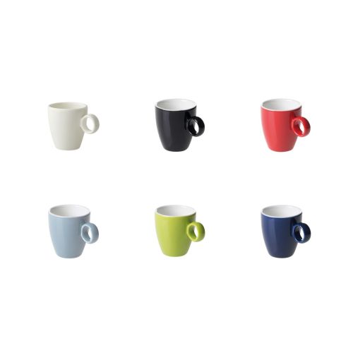 Variaties in kleur van Bart Espresso kop 6,5 cl porselein overzichtelijk gepresenteerd.