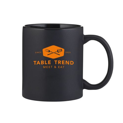 Kitty mok mat 35 cl. porselein met enkelkleurig TableTrend-logo op het vooraanzicht gedrukt.