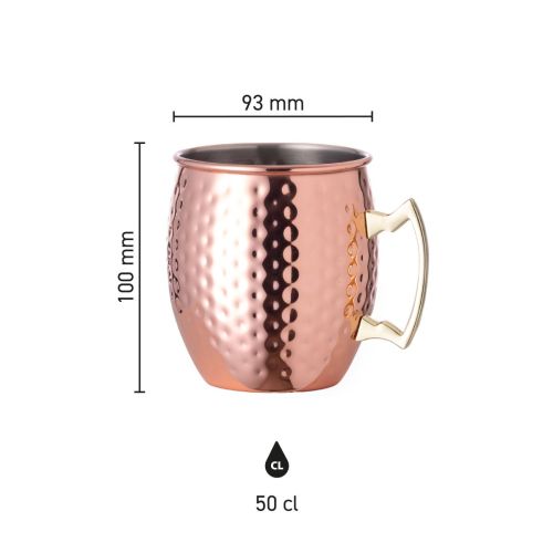 Moscow Mule beker 50 cl. (gehamerd) bedrukken