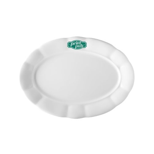 Schaal Bernice 26 cm van porselein met PrintPub-logo in één kleur op voorzijde.