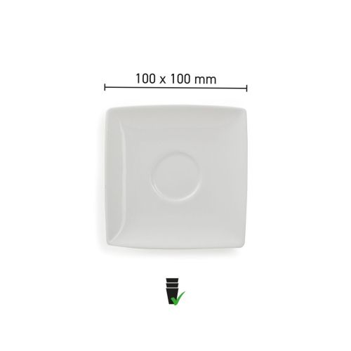 Overzicht van de afmetingen van de Squito espresso schotel 10 cm weergegeven in een duidelijke infographic.