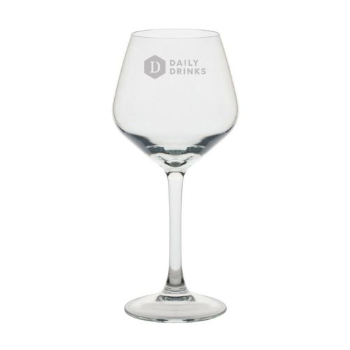 Gravure van het DailyDrinks-logo op de voorkant van het Arome wijnglas 35 cl in transparant glas. Gravure van het DailyDrinks-logo op de voorkant van het Arome wijnglas 35 cl in transparant glas.