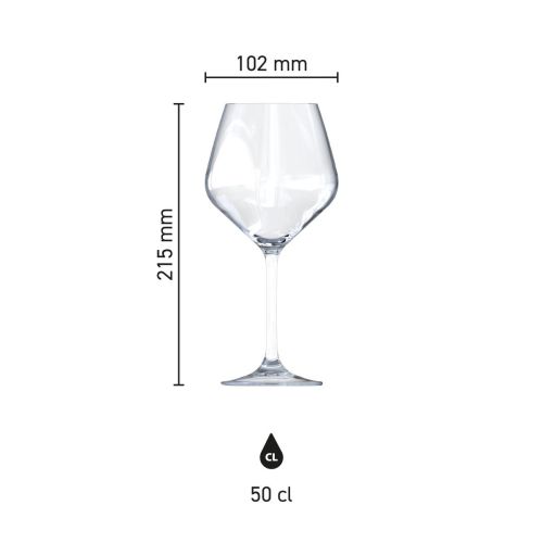 Infographic met maatvoering van het Arome wijn 50 cl. glas, inclusief hoogte en diameter. Infographic met maatvoering van het Arome wijn 50 cl. glas, inclusief hoogte en diameter.