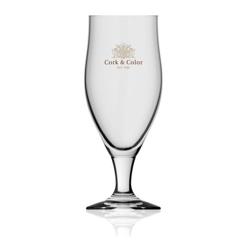 Bierglas Avano 50 cl glas met meerkleurig CorkColor-logo bedrukt op de voorzijde