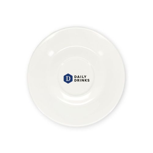 Baristo Koffie Cappuccino Schotel 15,5 cm met meerkleurig DailyDrinks-logo op porseleinen oppervlak.