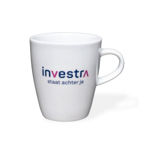 Beker Neo wit 20 cl Budgetline met meerkleurig Investra-logo op de voorzijde