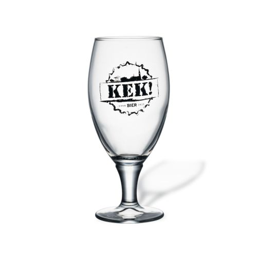 Bierglas Cheers 32,5 cl glas met eenkleurig logo van Kek! op de voorzijde