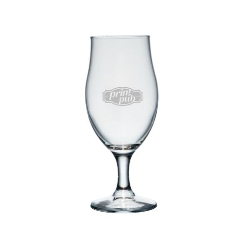 Bierglas Executive 26 cl glas met gegraveerd logo van PrintPub op de voorzijde