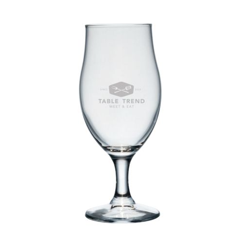 Bierglas Executive 38 cl glas met gegraveerd logo van PrintPub op de voorzijde