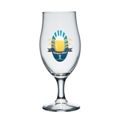 Bierglas Executive 38 cl glas met meerkleurig Raadgever Blond-logo op de voorzijde