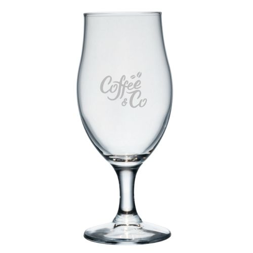Bierglas Executive 53 cl glas met gegraveerd logo van CoffeeCo op de voorzijde