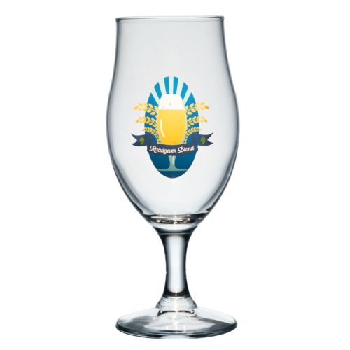 Bierglas Executive 53 cl glas met meerkleurig Raadgever Blond-logo op de voorzijde