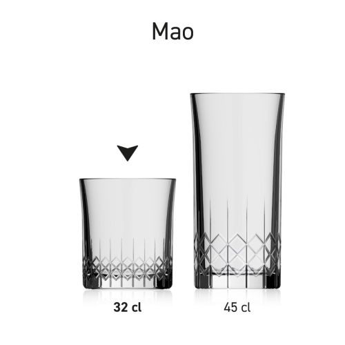 Bierglas Mao 32 cl. in serie, meerdere exemplaren naast elkaar getoond