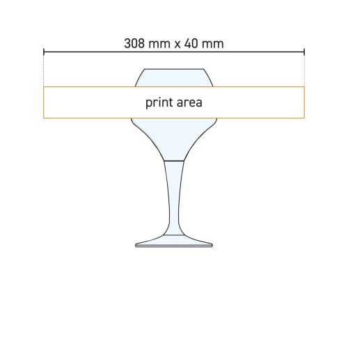 Technische werktekening van Norbert bierglas 54 cl. met aanduiding van het beschikbare drukvlak. Technische werktekening van Norbert bierglas 54 cl. met aanduiding van het beschikbare drukvlak.