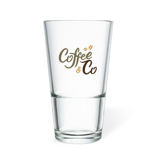Bierglas Vaasje Stapel 34 cl glas met meerkleurig CoffeeCo-logo op het voorpaneel