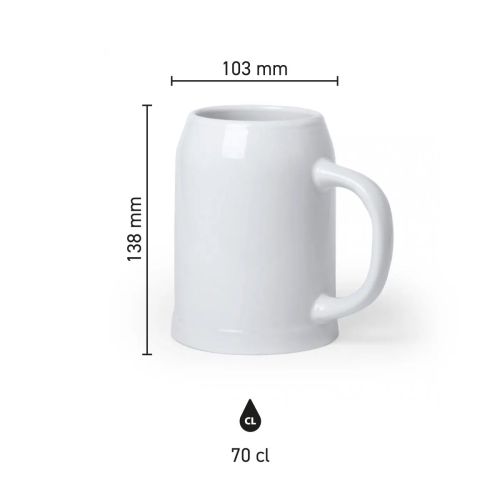 Infographic toont de productafmetingen van de bierpul Hamburg 70 cl. vervaardigd uit porselein. Infographic toont de productafmetingen van de bierpul Hamburg 70 cl. vervaardigd uit porselein.