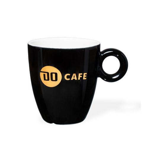 Bola mok 19 cl porselein met eenkleurig logo van GO cafe op de voorzijde