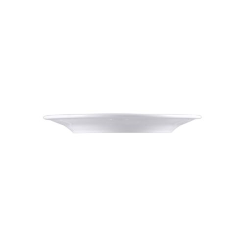 Bord met brede rand wit porselein 17 cm, zijaanzicht zonder bedrukking